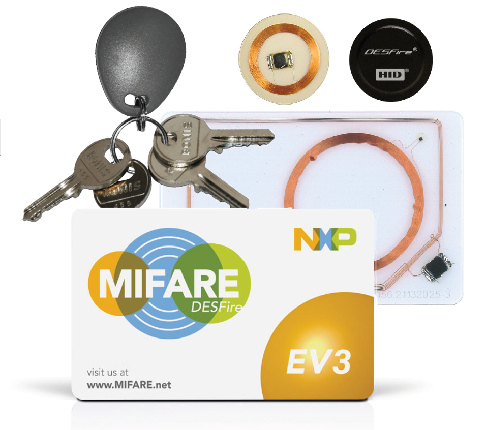 TIL Technologies BAD05DF46 Badge Proximité Mifare DESFIRE EV1 4K, Pastille Adhésive 26mm