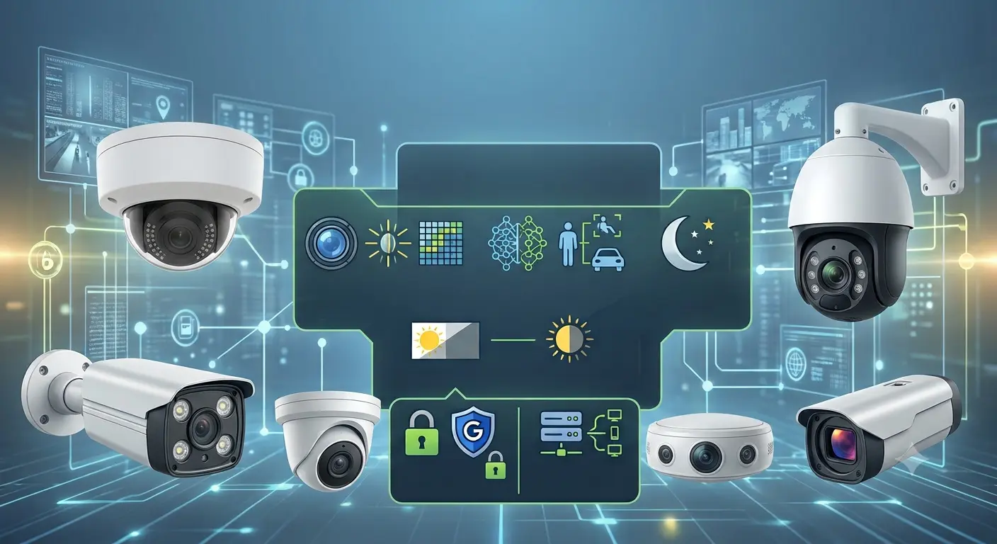 Choisir ses caméras de vidéoprotection en 2026 : guide pratique (résolution, capteurs, IA, IR, cybersécurité)